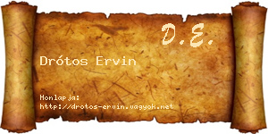 Drótos Ervin névjegykártya