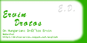 ervin drotos business card
